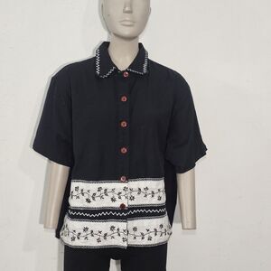 Passport Dark Gray Linen-Cotton Shirt